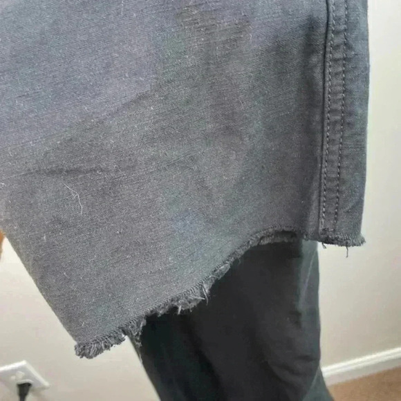 Rag & Bone Black Cotton Straight Leg Frayed Hem Pant - Picture 5 of 7